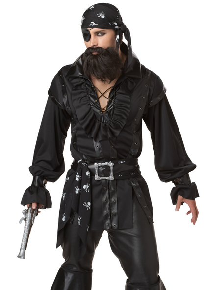 Déguisement pirate chemise noire homme