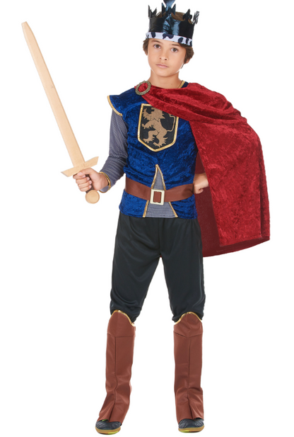 Déguisement roi médiéval effet velours garçon