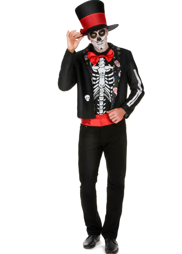 Déguisement Squelette motifs Dia de los muertos homme