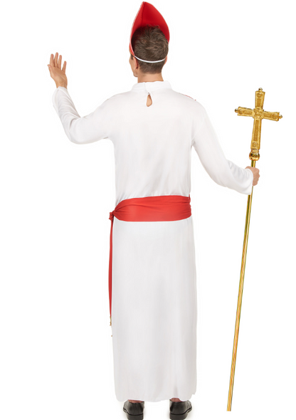 Déguisement cardinal rouge et blanc homme