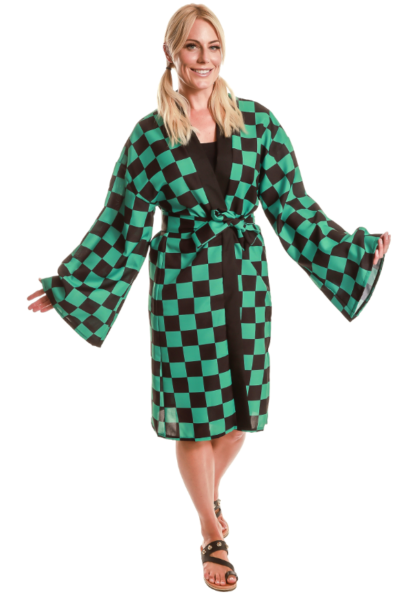 Déguisement kimono manga à damier adulte