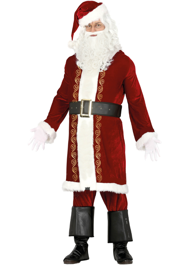 Déguisement Père Noël chic à dorures homme