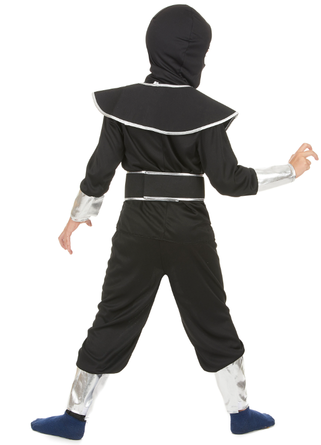 Déguisement ninja noir et argenté garçon