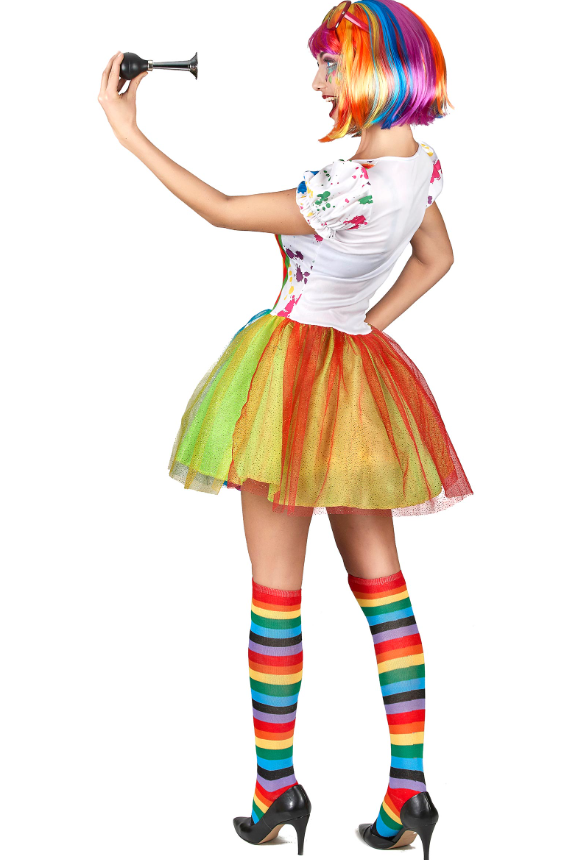 Déguisement clown peinture multicolore femme