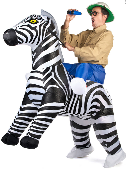Déguisement zèbre gonflable adulte