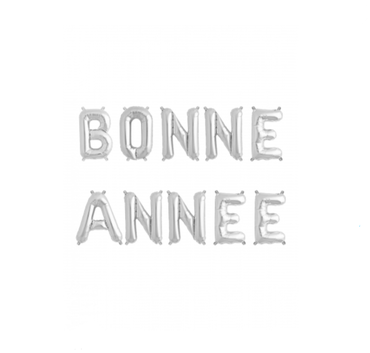 Ballons lettres Bonne Année argenté
