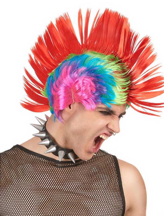 Perruque punk multicolore homme
