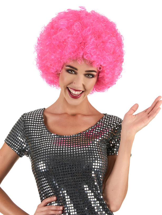 Perruque clown rose confort adulte