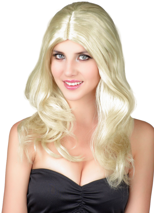 Perruque blonde ondulée femme