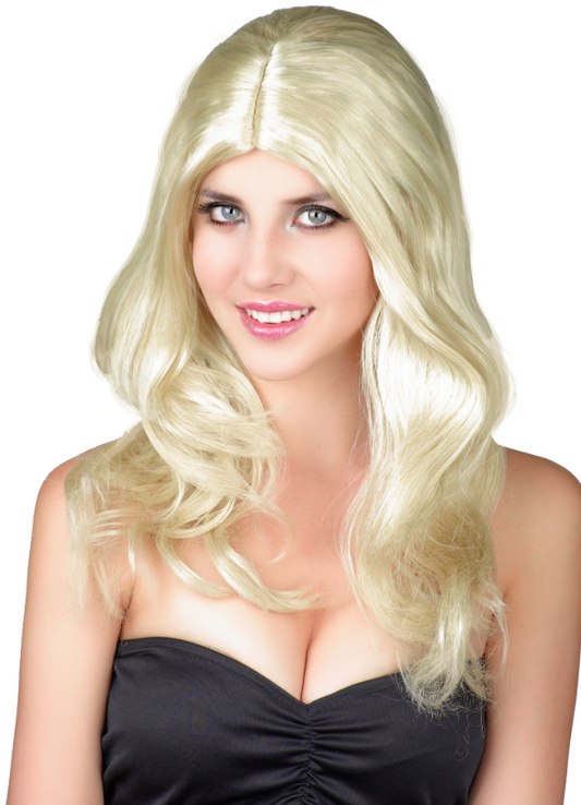 Perruque blonde ondulée femme