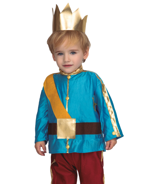Déguisement avec couronne prince bleu bébé