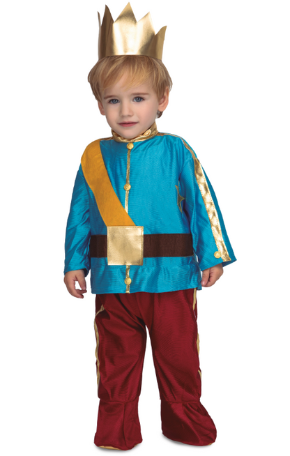 Déguisement avec couronne prince bleu bébé