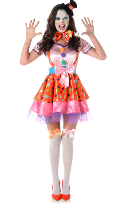 Déguisement clown à pois coloré femme