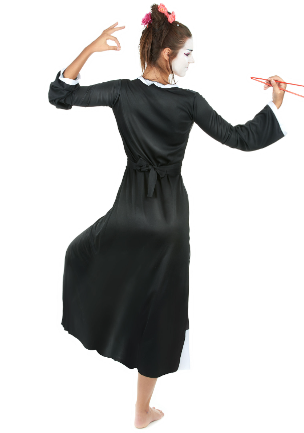 Déguisement geisha femme noir et blanc