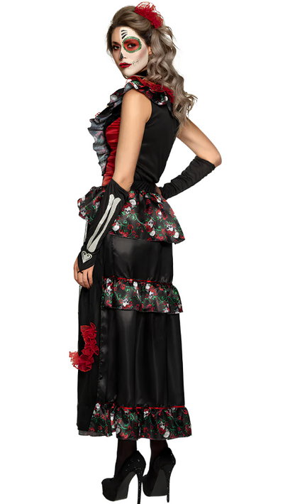 Déguisement dia de los muertos jupon femme