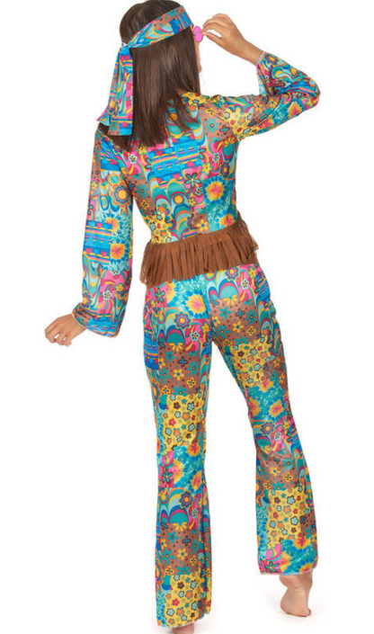 Déguisement hippie col V femme